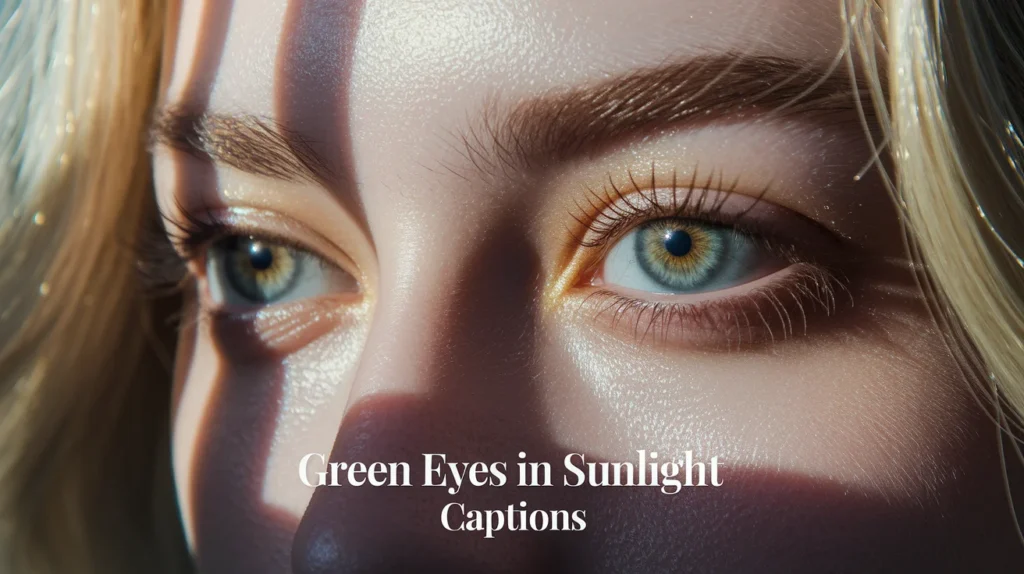 Green Eyes in Sunlight Captions