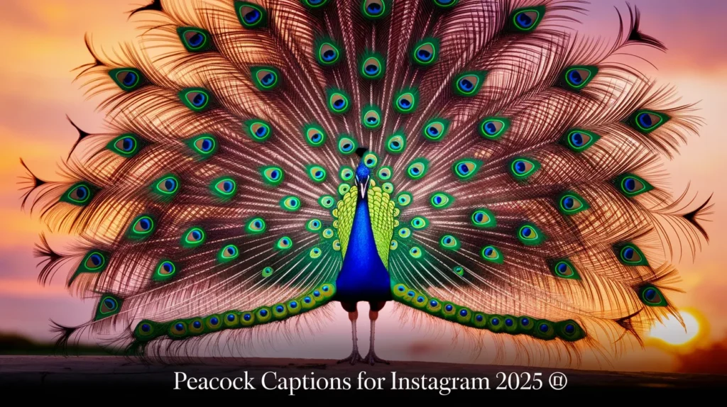 Peacock Captions for Instagram