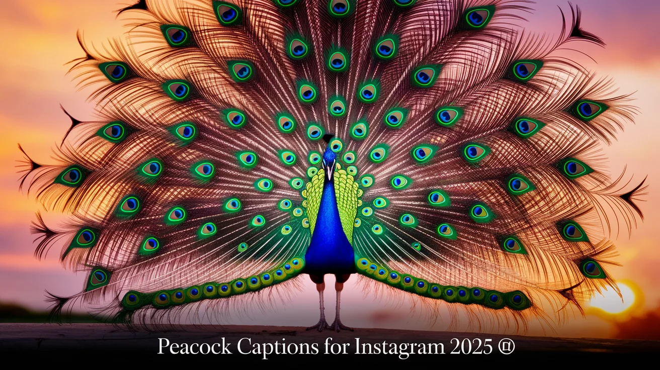 Peacock Captions for Instagram