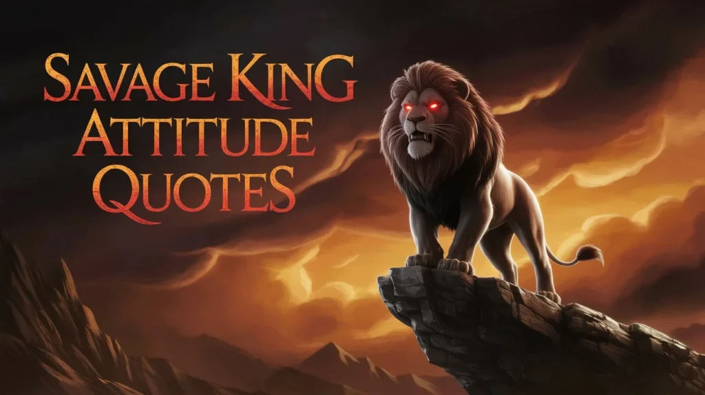Savage King Attitude Quotes 